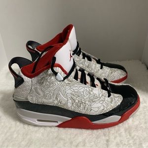 Nike Air Jordan Dub Zero Shoes White Black Red 311046 116 Men's Size 8.5